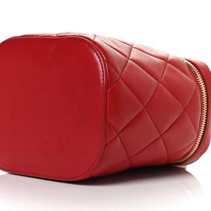 Chanel Lambskin Quilted Trendy Vanity Case Red 10 of 13