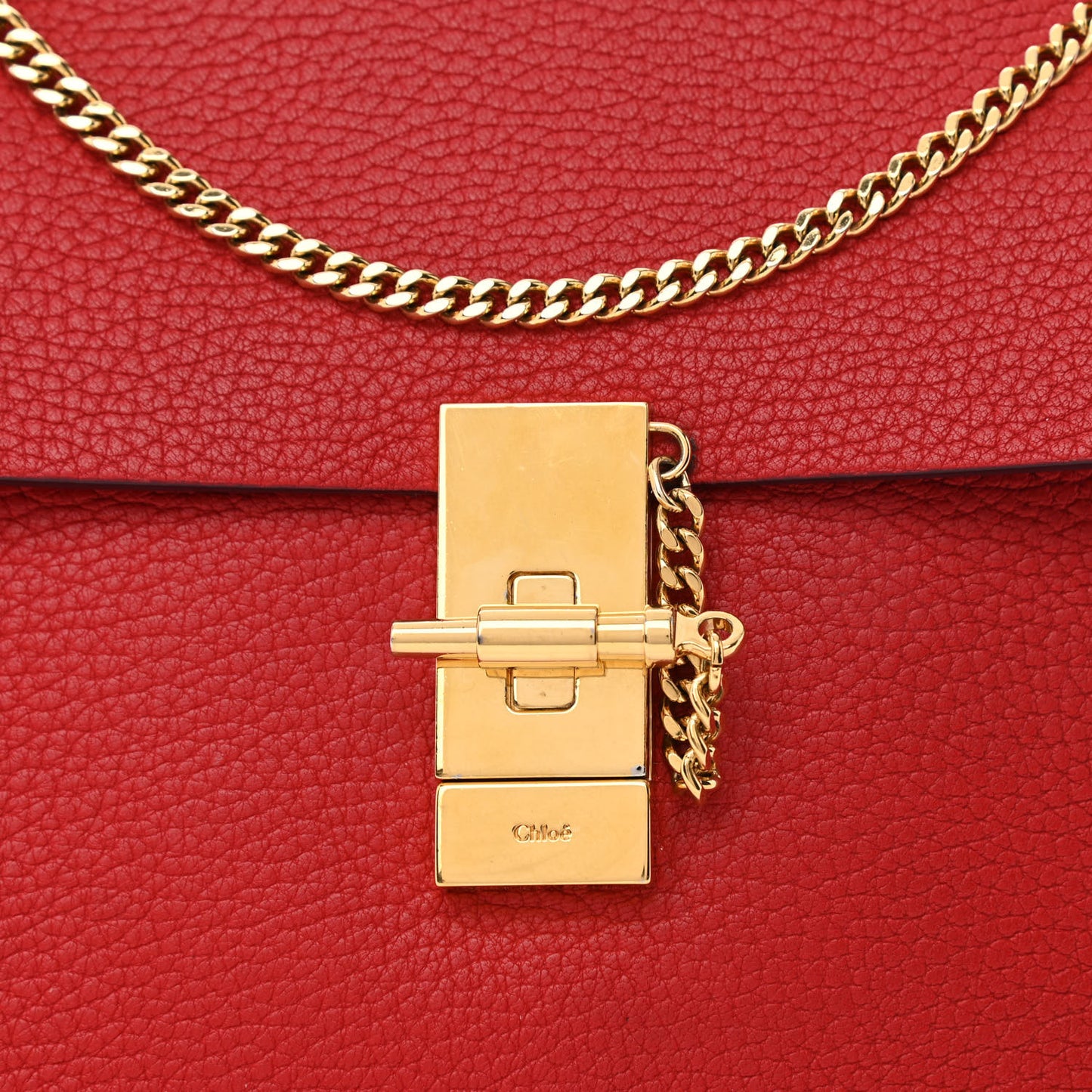Grained Lambskin Mini Drew Shoulder Bag Plaid Red