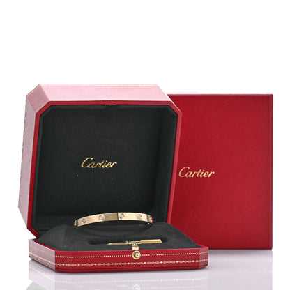 Cartier 18K Yellow Gold 10 Diamond LOVE Single Screw Bracelet 18 5 of 7