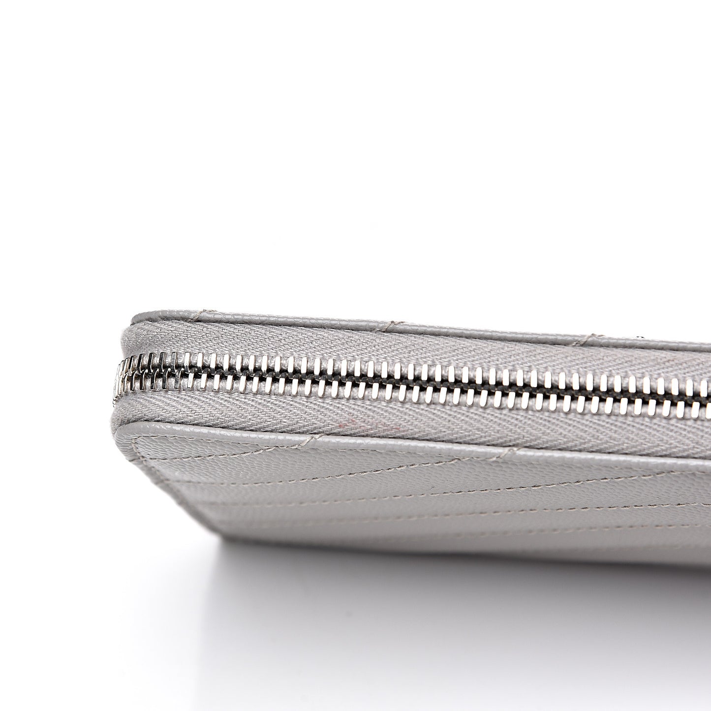 Grain De Poudre Matelasse Chevron Monogram Zip Around Wallet Granite