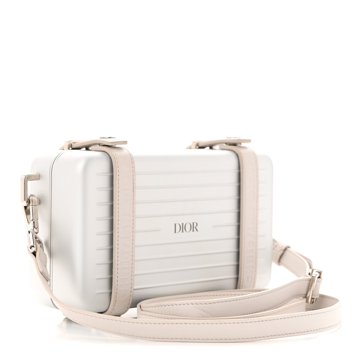 X RIMOWA Aluminum Personal Clutch On Strap Silver