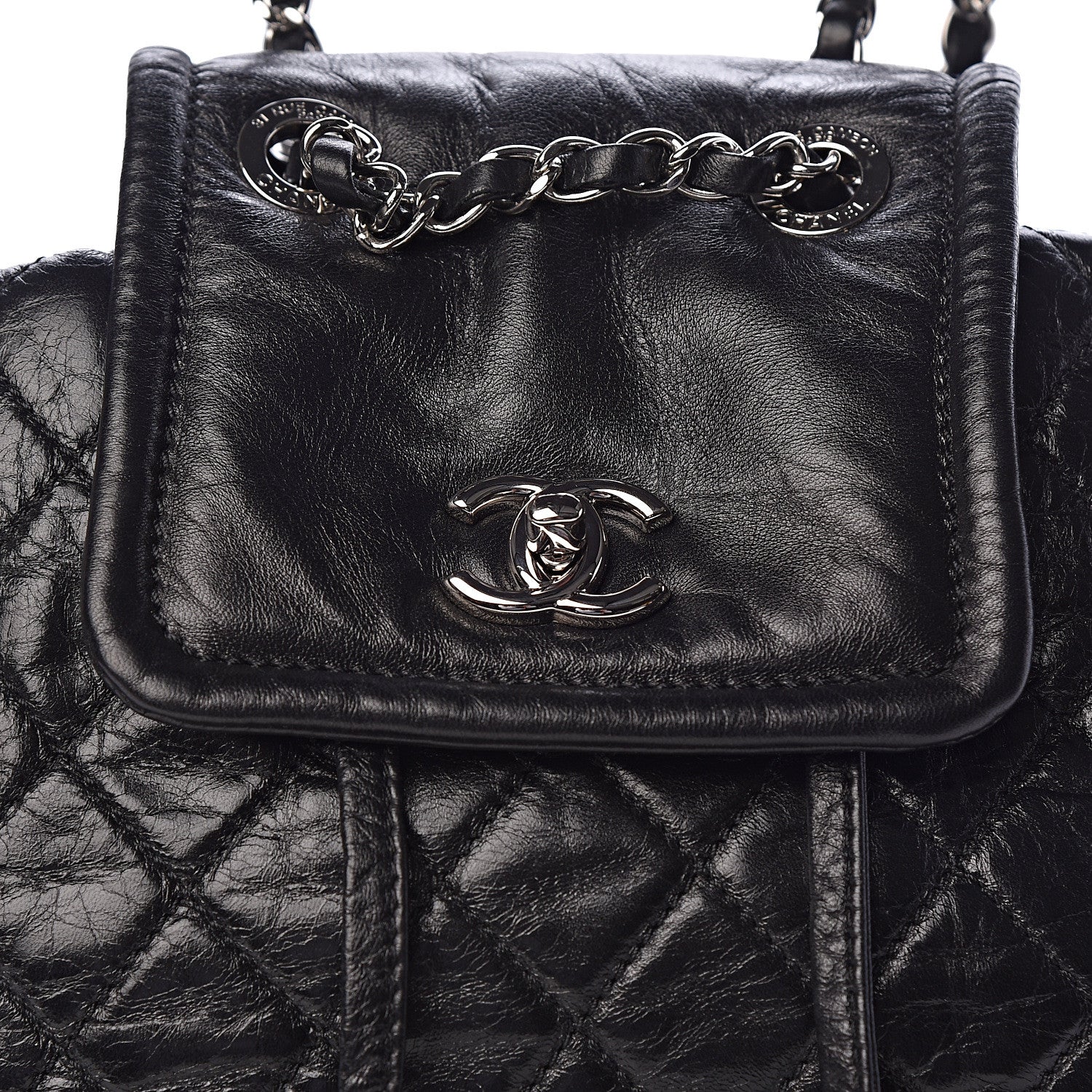 Chanel Glazed Calfskin Quilted Beijing Backpack Black 8 of 10