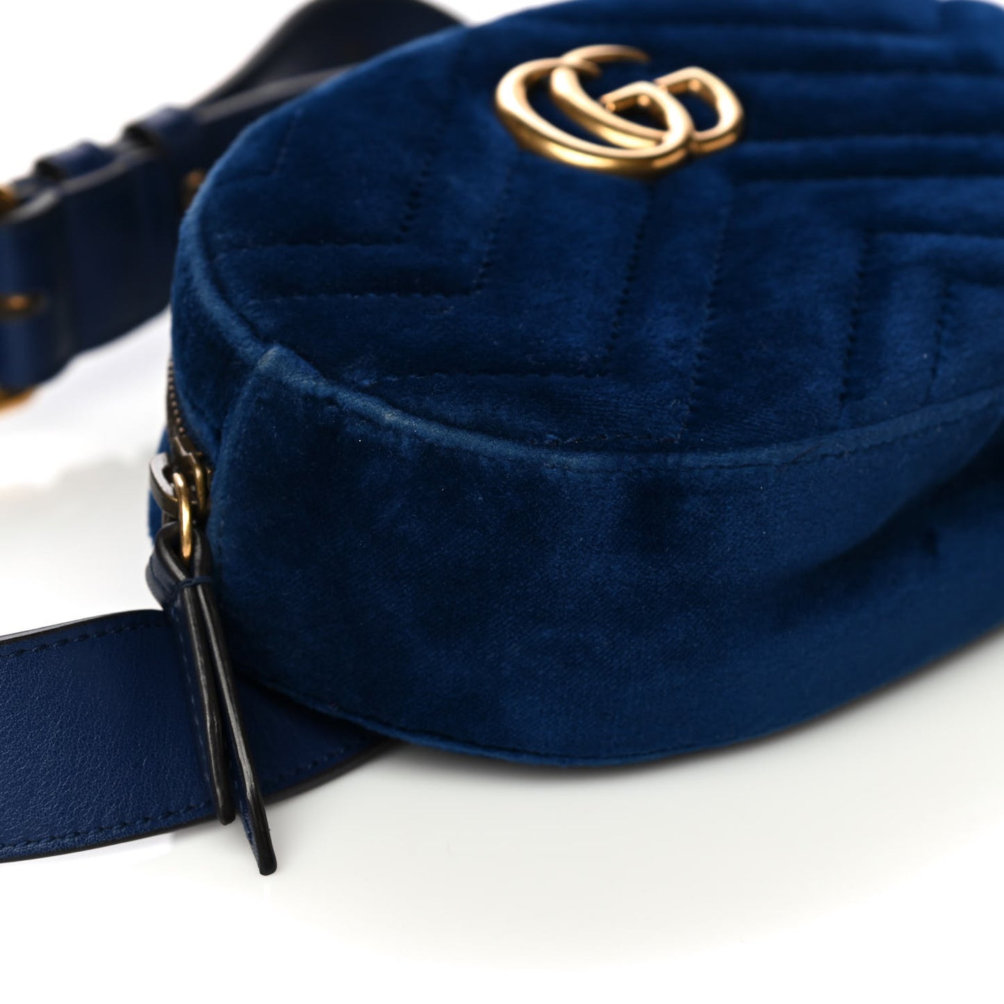 Velvet Matelasse GG Marmont Belt Bag 85 34 Cobalt Blue