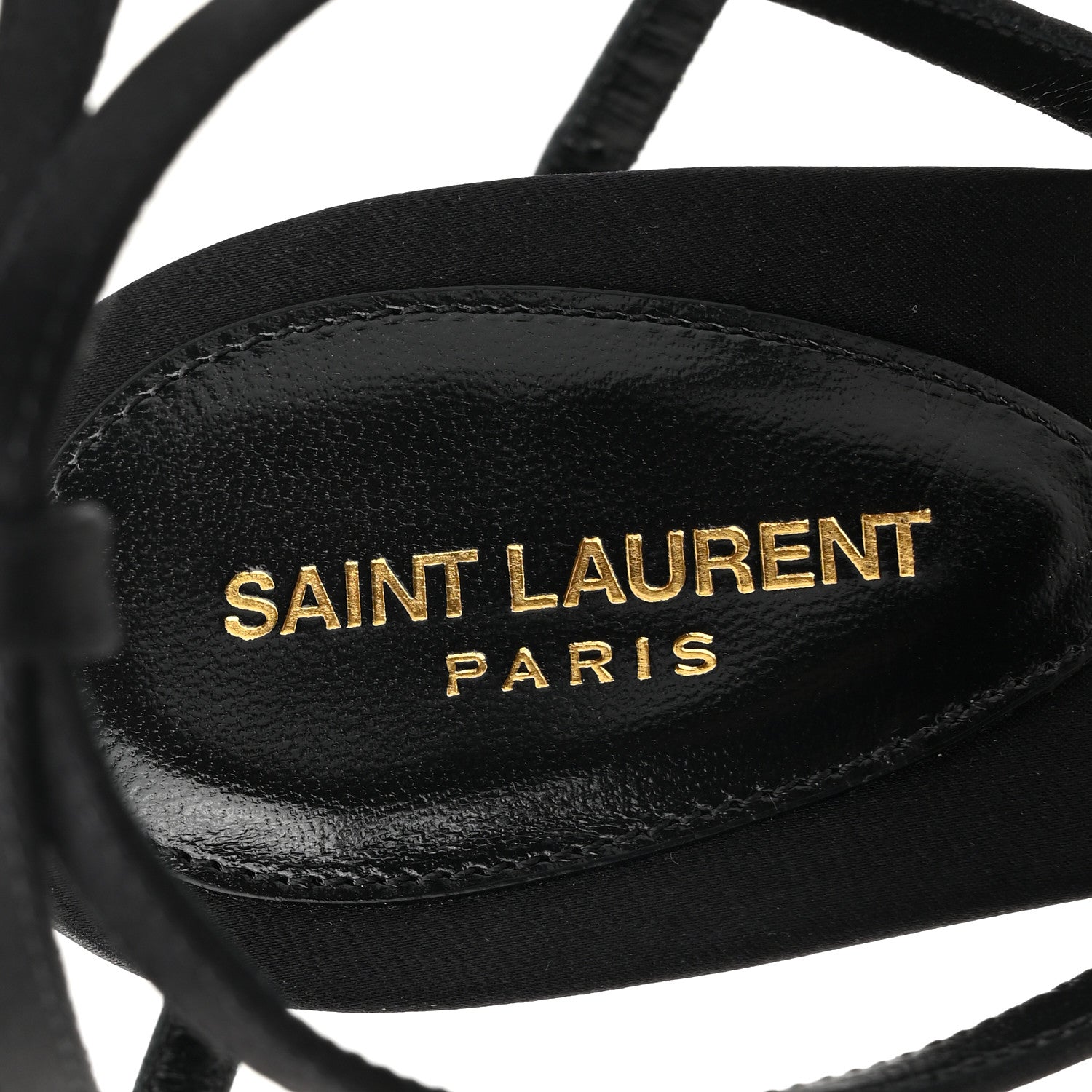 Saint Laurent Crepe Satin Crystal New Nuit 90 Ankle Strap Sandals 38.5 Black 8 of 10