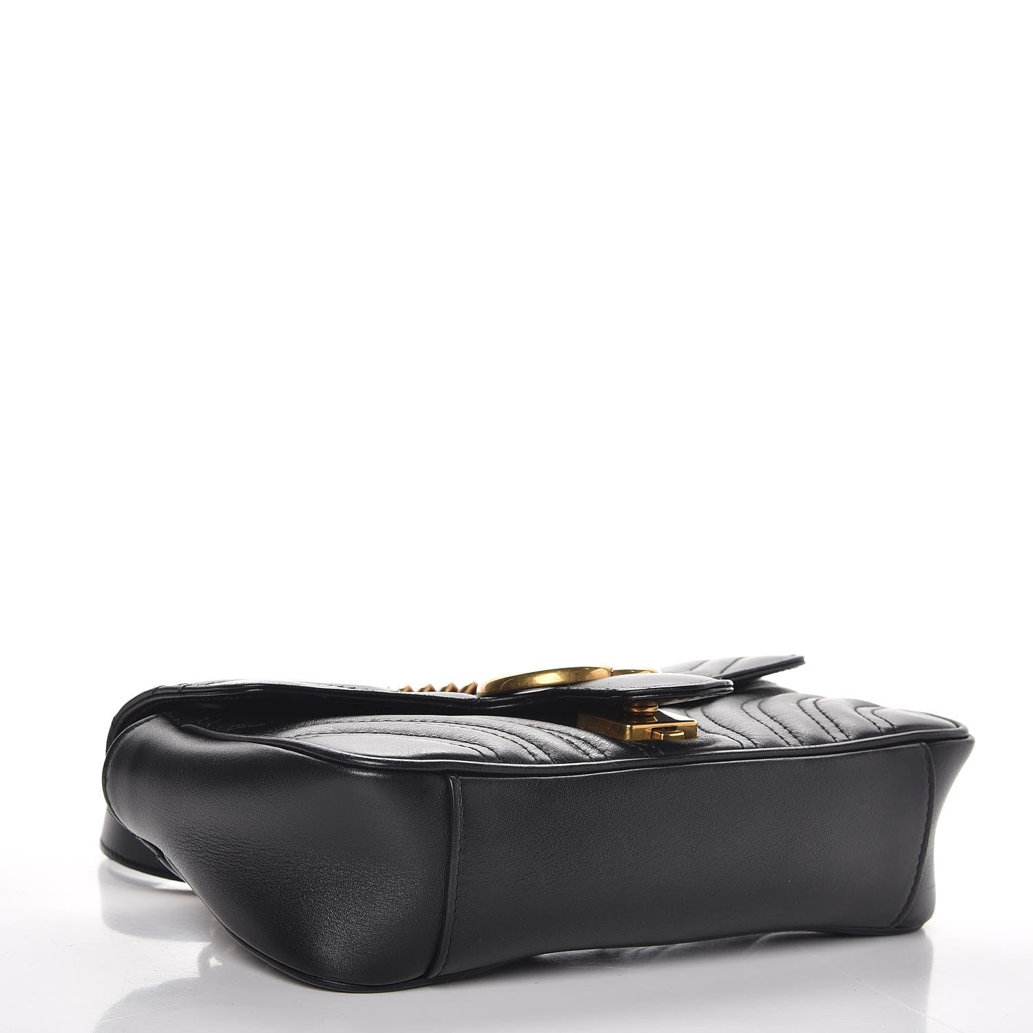 Gucci Calfskin Matelasse Mini GG Marmont Shoulder Bag Black 4 of 7