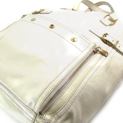 Saint Laurent Patent Downtown Tote Ivory 5 of 12