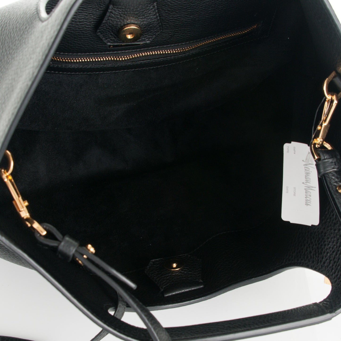 Grained Calfskin Alix Padlock Zip Tote Black
