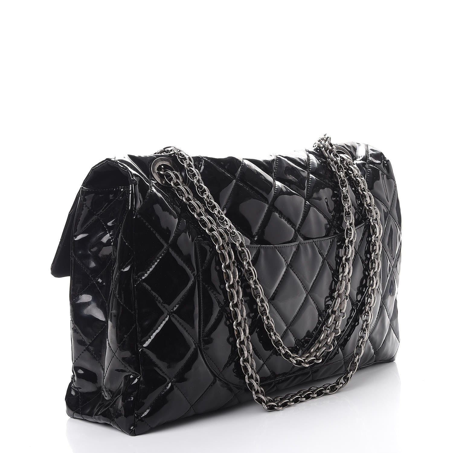Chanel Vinyl Quilted XXL Reissue Flap Black 4 of 10