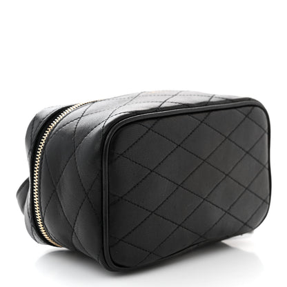 Saint Laurent Grain De Poudre Quilted Vanity Bag Top Handle Black 4 of 11
