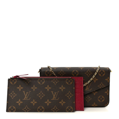 Louis Vuitton Monogram Pochette Felicie Chain Wallet Fuchsia 3 of 14