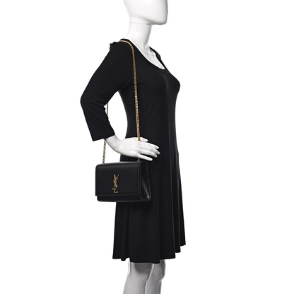 Saint Laurent Grain De Poudre Medium Classic Monogram Kate Satchel Black 2 of 10