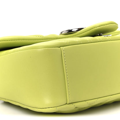 Gucci Calfskin Matelasse Medium GG Marmont Shoulder Bag Bright Green 10 of 11