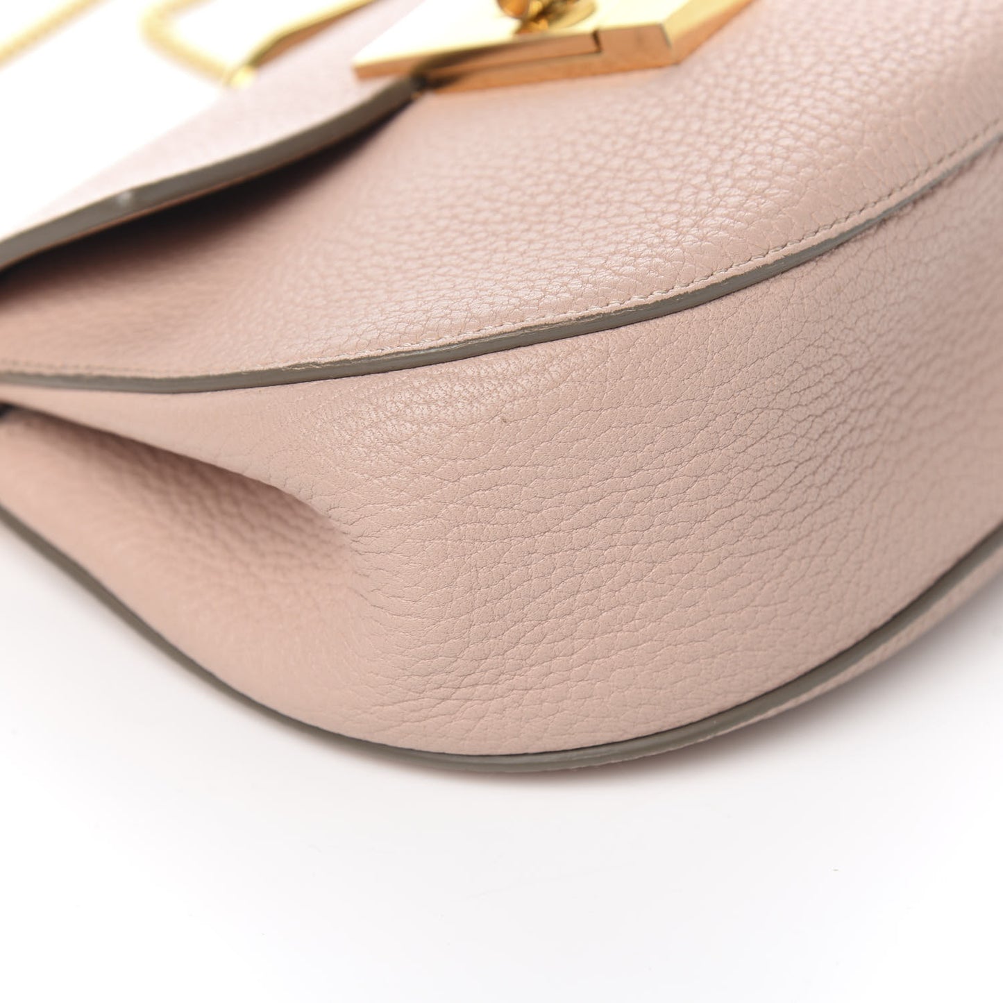 Grained Lambskin Mini Drew Shoulder Bag Cement Pink