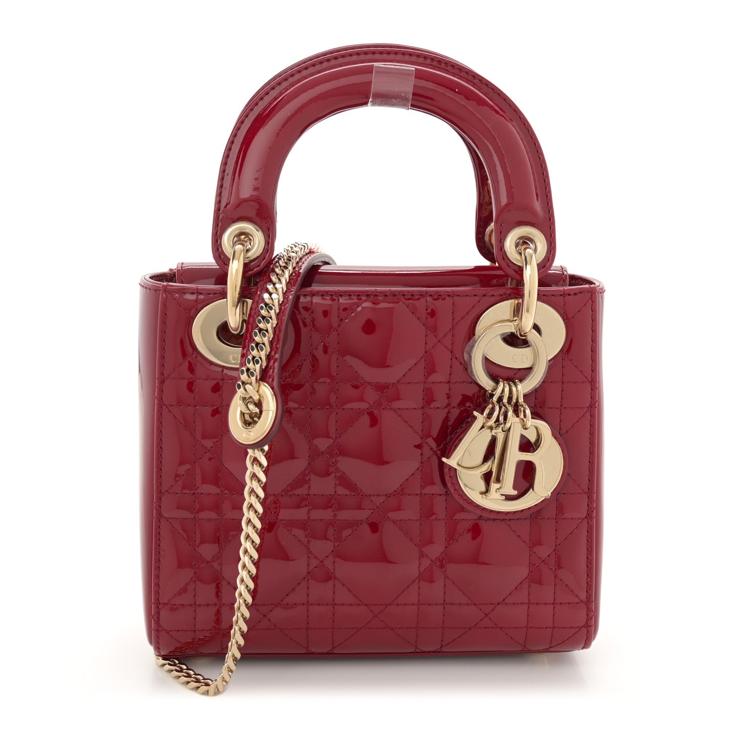 Christian Dior Patent Cannage Mini Lady Dior Red 1 of 11