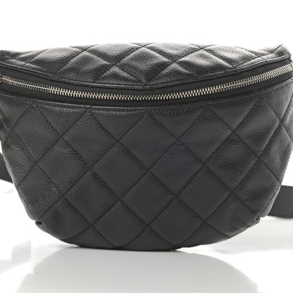 Chanel Grained Calfskin Quilted Waist Belt Bag Black 9 of 11