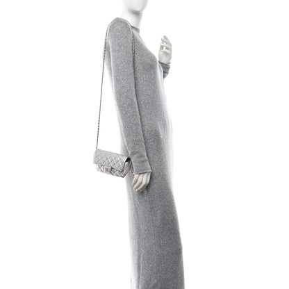 Chanel Metallic Lambskin Quilted Glasses Case With Chain Silver 2 of 11