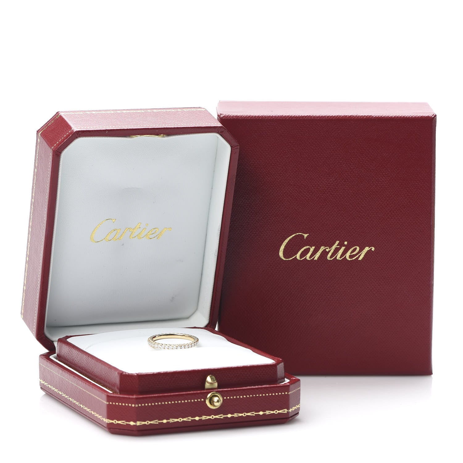 Cartier 18K Yellow Gold Diamond 2mm Etincelle de Wedding Band Ring 52 6 7 of 7