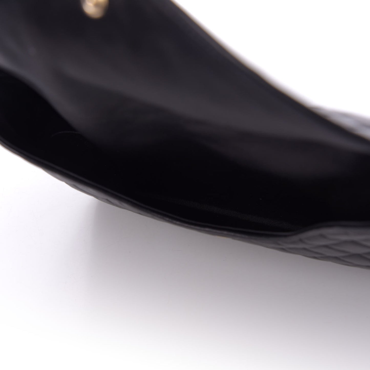 Lambskin Quilted Cap Toe Slipper With Pouch 37 Black