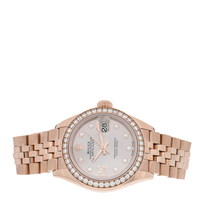 Rolex 18K Everose Gold Diamond Bezel 28mm Oyster Perpetual Datejust Watch Sundust 279135RBR 2 of 4