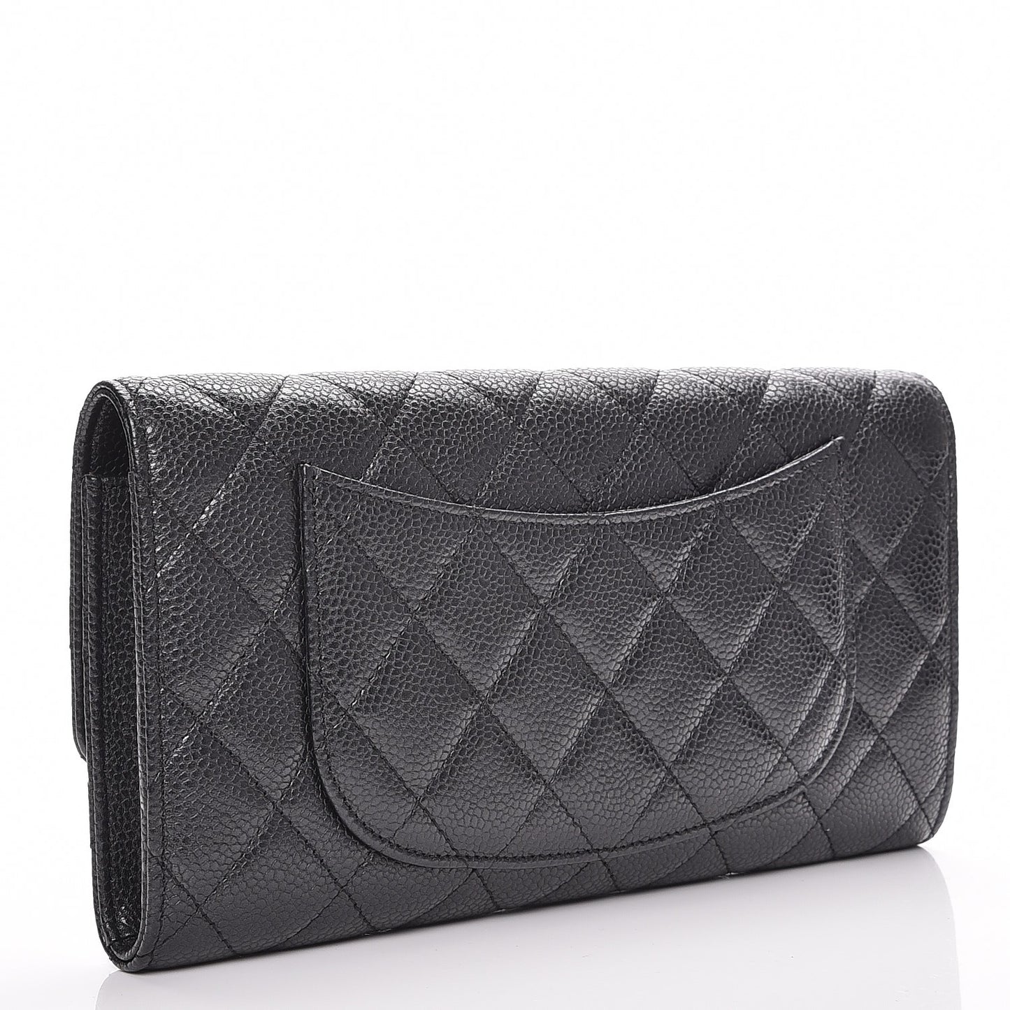 Caviar Quilted Travel Wallet Black