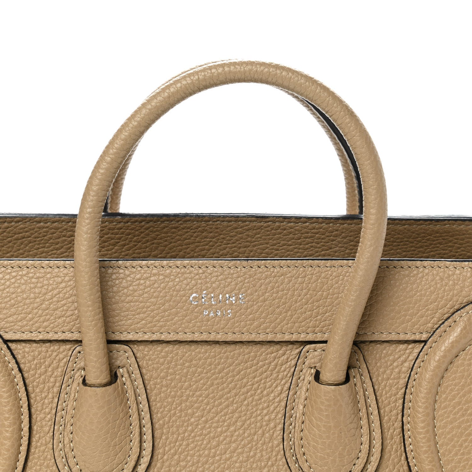 Celine Drummed Calfskin Nano Luggage Dune 14 of 16
