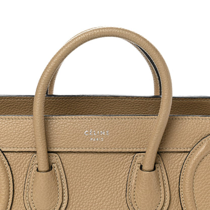 Celine Drummed Calfskin Nano Luggage Dune 14 of 16