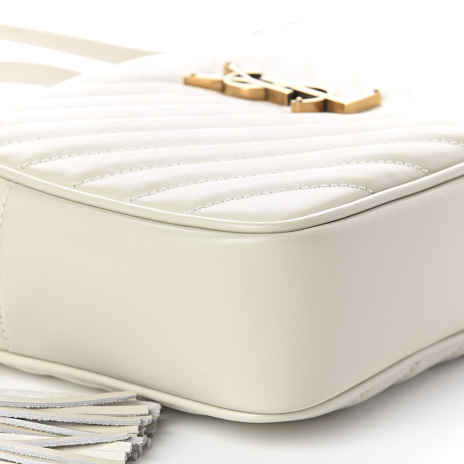 Saint Laurent Calfskin Matelasse Monogram Lou Camera Bag Crema Soft 7 of 8