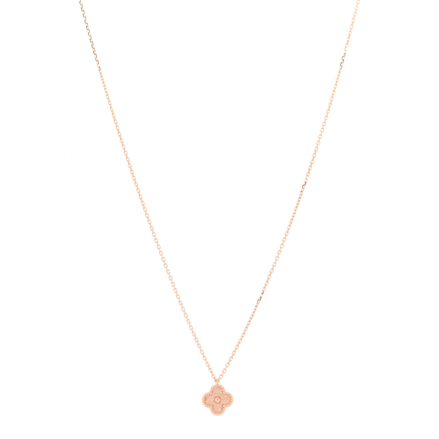 Van Cleef & Arpels 18K Rose Gold Sweet Alhambra Pendant Necklace 1 of 6