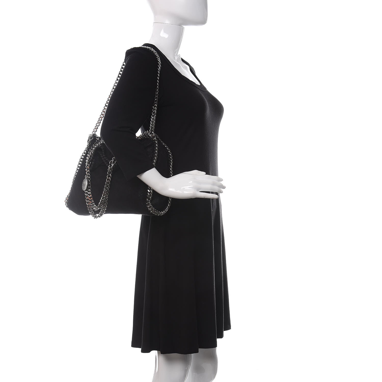 Stella McCartney Shaggy Deer Falabella Fold Over Tote Black 2 of 9