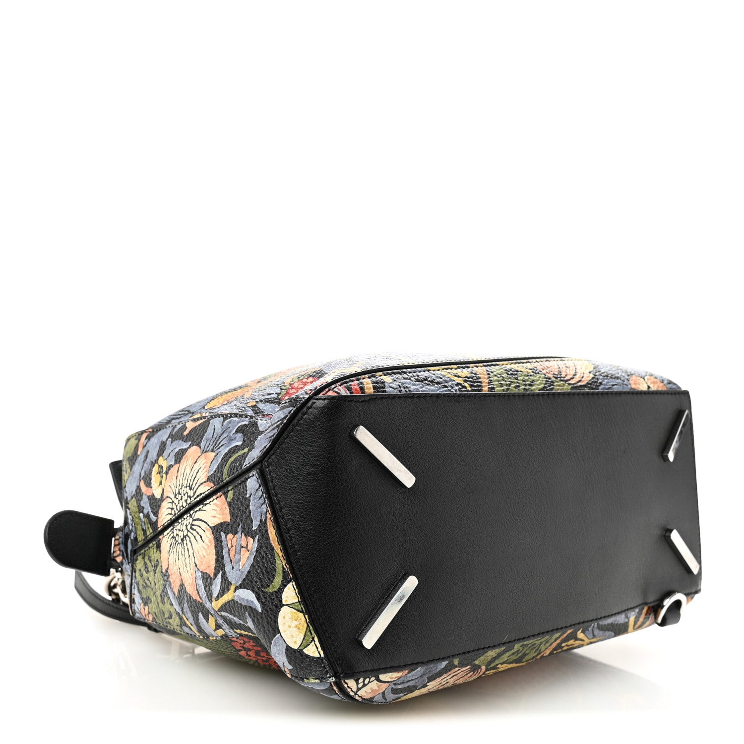 Loewe X WILLIAM MORRIS Calfskin Puzzle Bag Black Multicolor