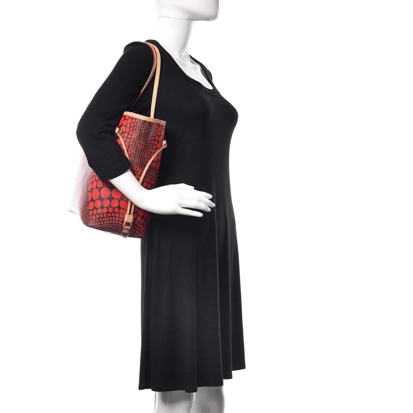 Monogram Kusama Waves Neverfull MM Red