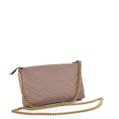 Gucci Calfskin Matelasse Mini GG Marmont Chain Bag Porcelain Rose 3 of 10
