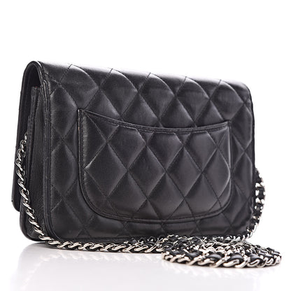 Chanel Lambskin Quilted Wallet On Chain WOC Black 3 of 10