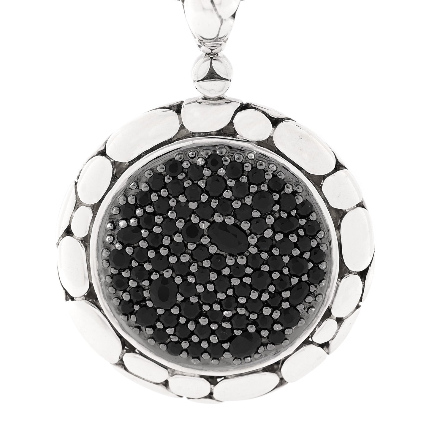 Sterling Silver Black Sapphire Kali Lavafire Pendant Necklace