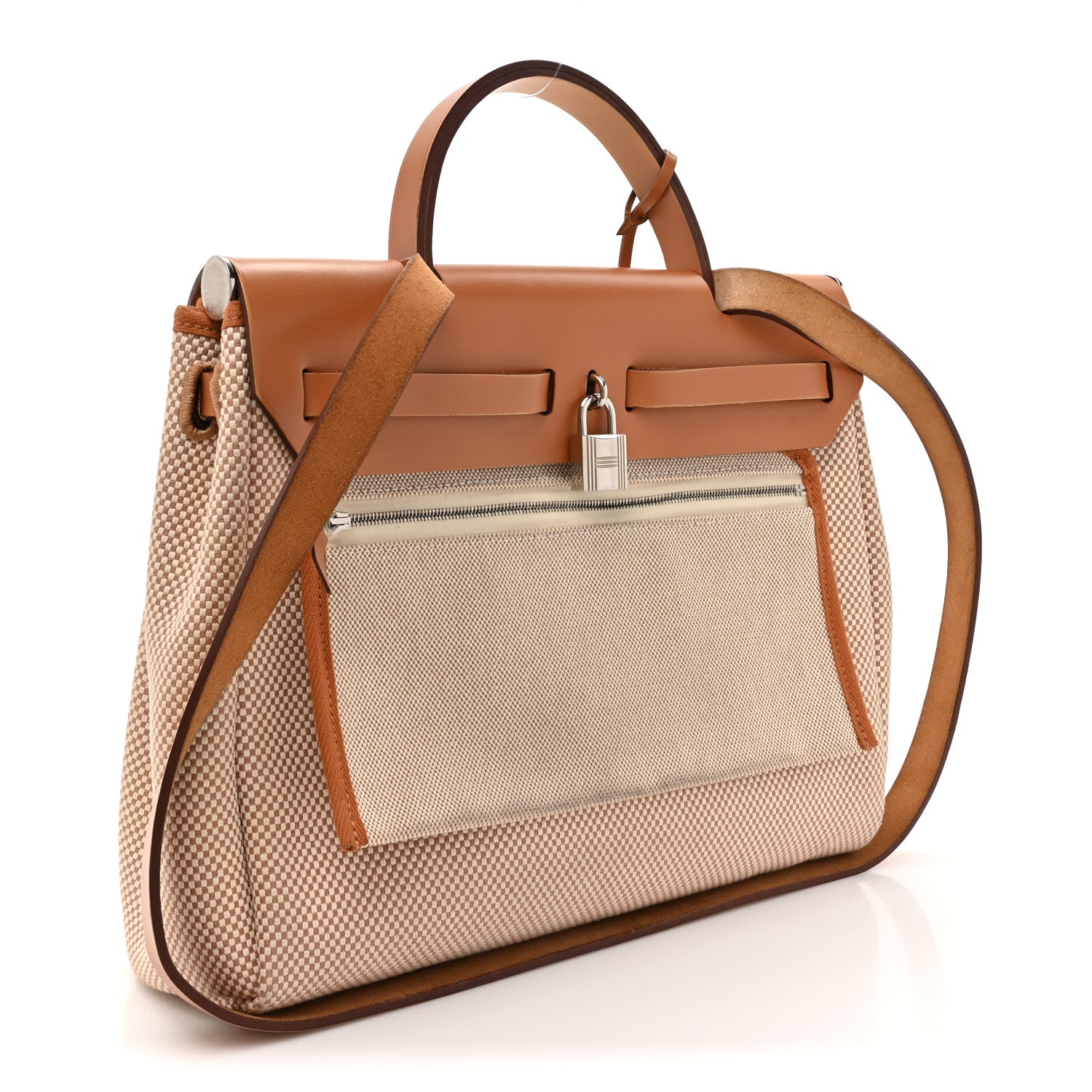 Hermes Vache Hunter Criss Viking Herbag Zip Retourne 31 PM Ecru Beige Naturel 4 of 19