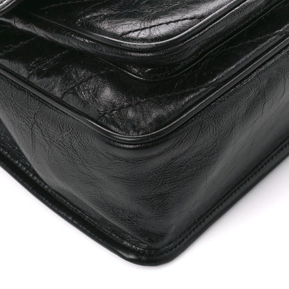 Saint Laurent Crinkled Calfskin Matelasse Monogram Medium Niki Chain Satchel Black 11 of 12