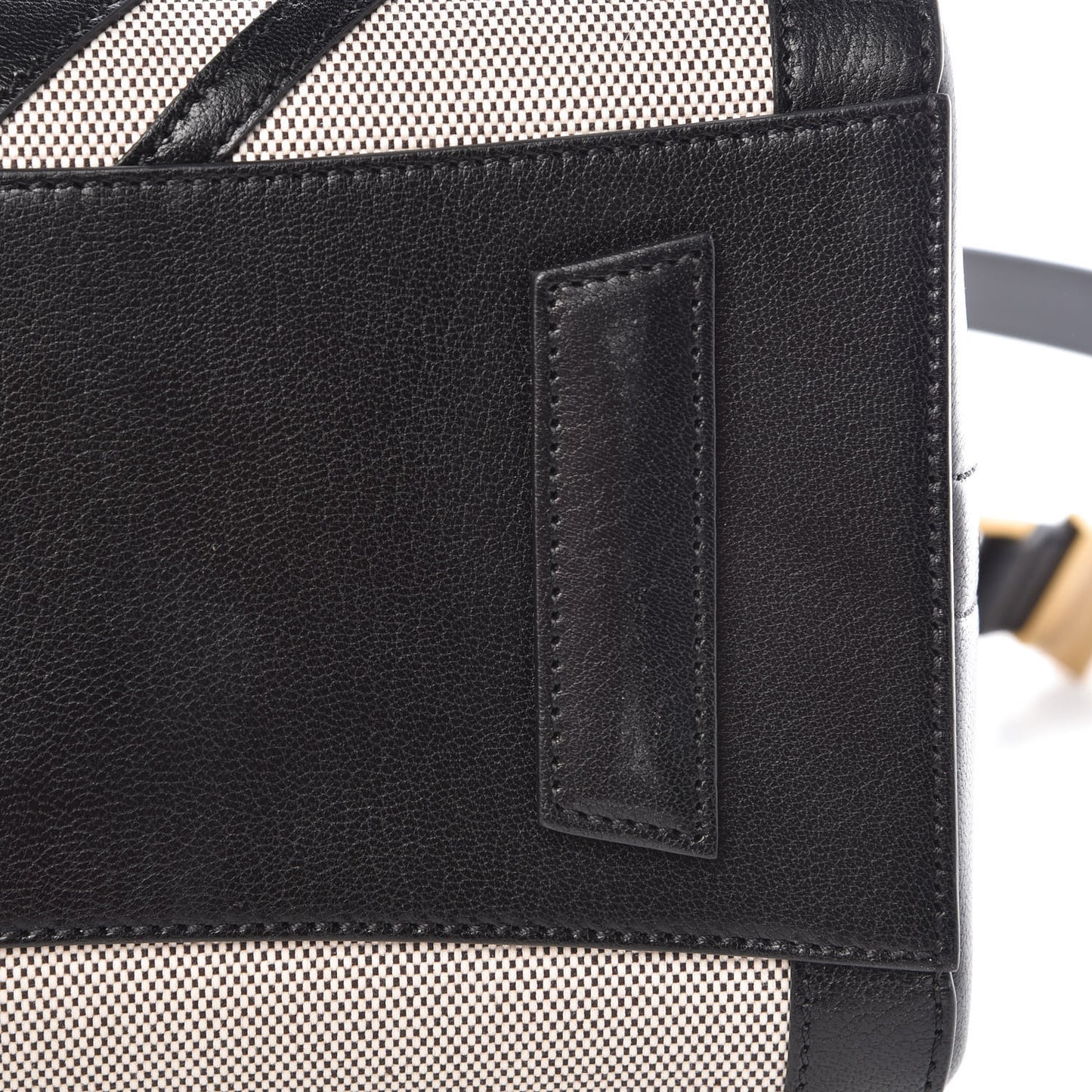 Canvas Sugar Goatskin Striped Small Antigona Black