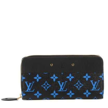 Louis Vuitton Calfskin Colored Monogram Zippy Wallet Blue Black 1 of 7