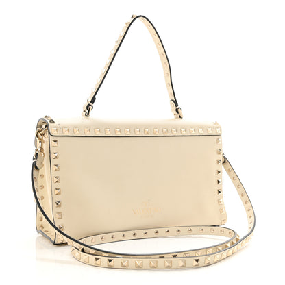 Valentino Garavani Vitello Small Rockstud Single Handle Flap Bag Light Ivory 3 of 19