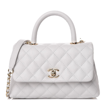 Chanel Caviar Quilted Mini Coco Handle Flap Light Grey 1 of 9