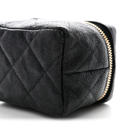 Chanel Caviar Quilted Mini Top Handle Vanity With Chain Black 9 of 10
