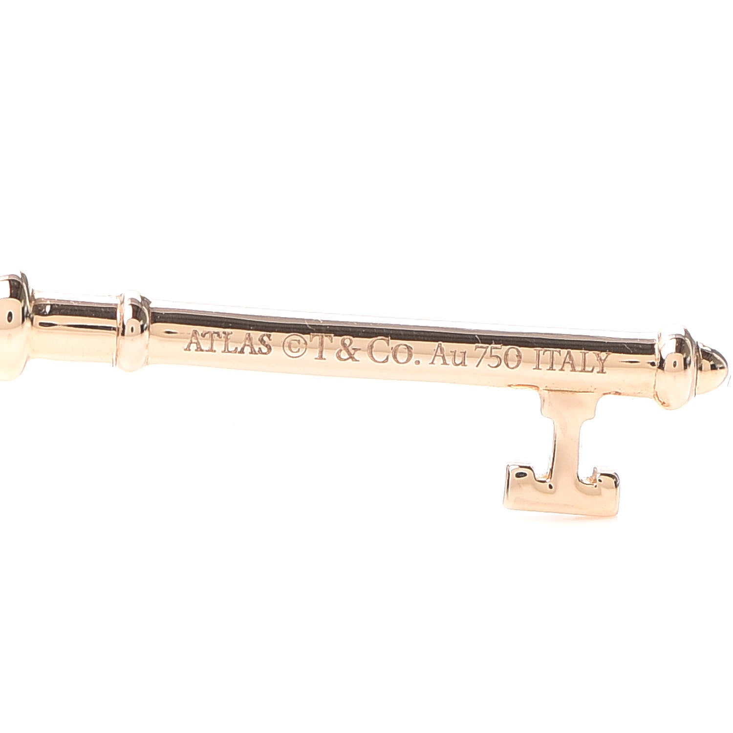 Tiffany 18K Rose Gold Diamond Atlas Key Pendant 3 of 4