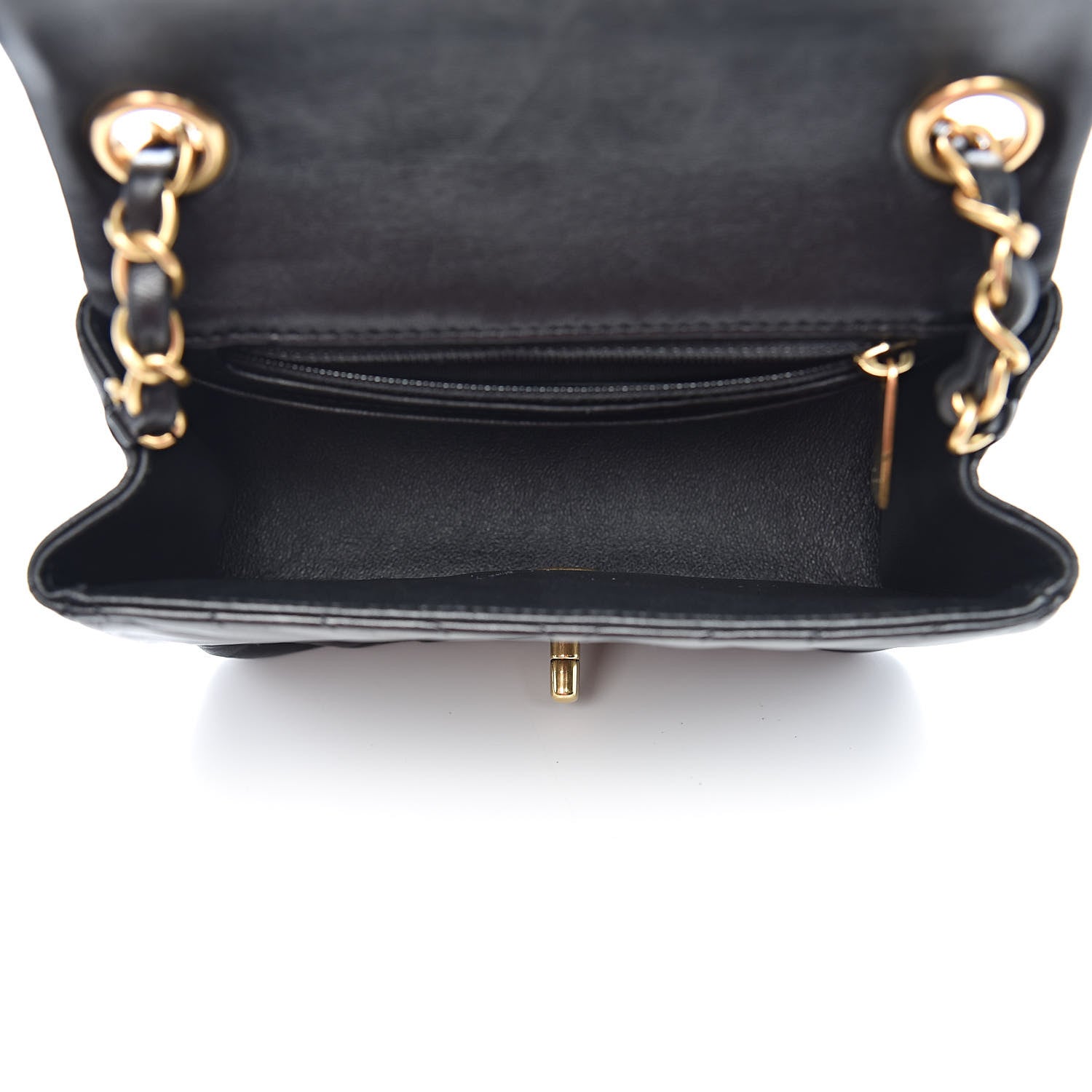 Chanel Lambskin Chevron Quilted Mini Square Flap Black 5 of 13