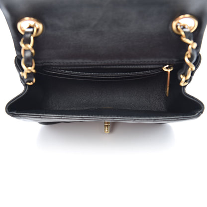 Chanel Lambskin Chevron Quilted Mini Square Flap Black 5 of 13