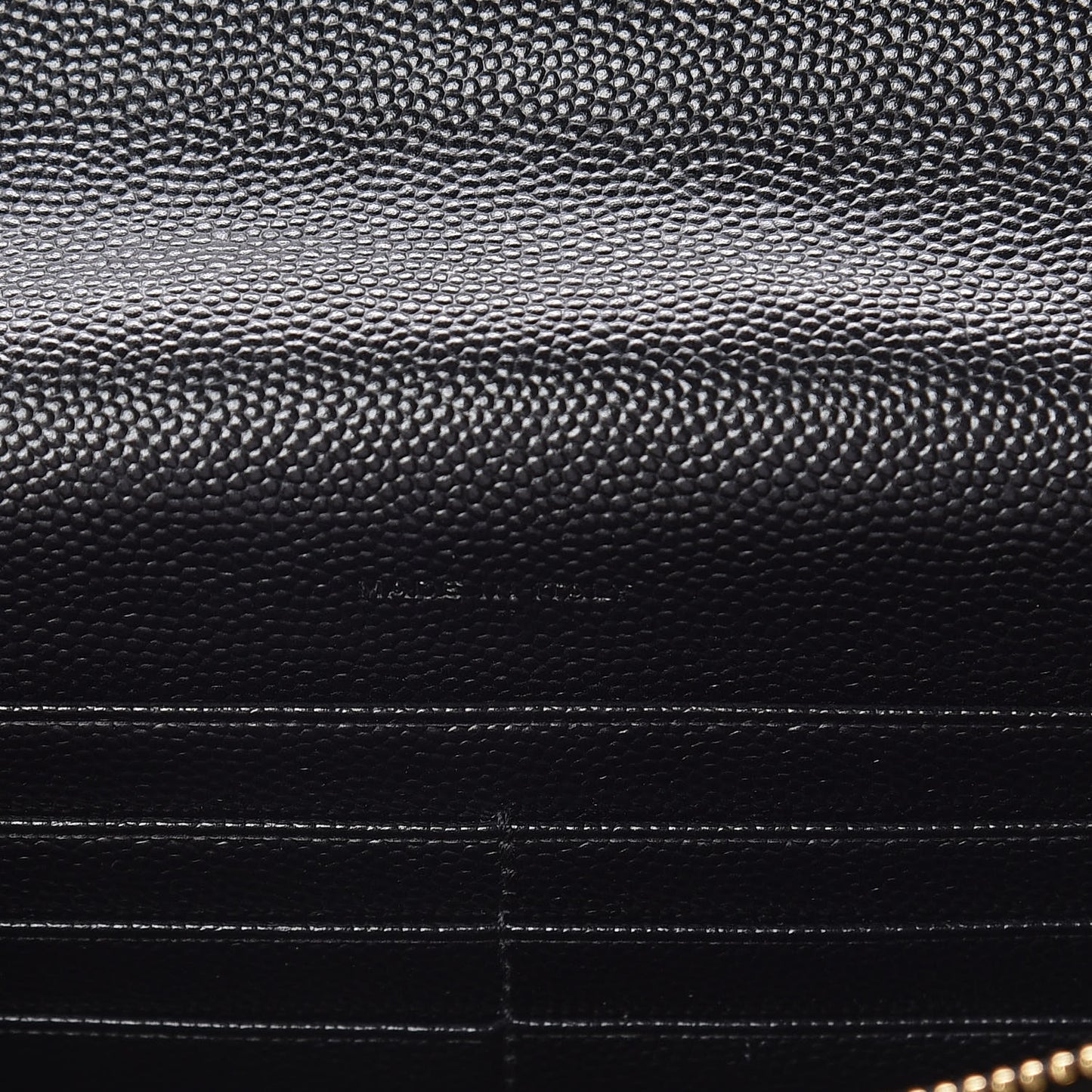 Grain De Poudre Matelasse Chevron Monogram Envelope Chain Wallet Black