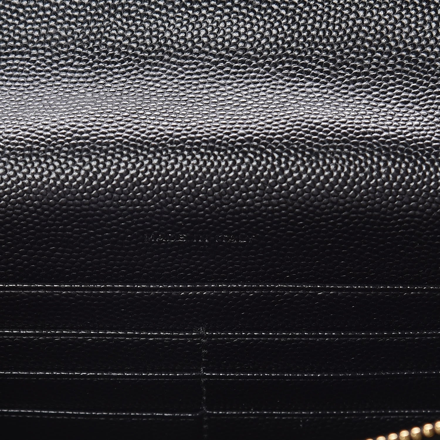 Saint Laurent Grain De Poudre Matelasse Chevron Monogram Envelope Chain Wallet Black 7 of 9