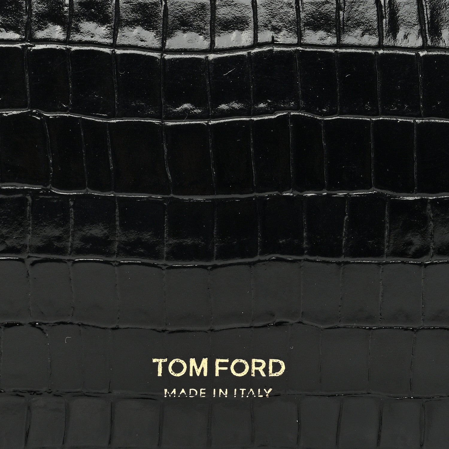 Tom Ford Calfskin Crocodile Embossed Small Zip Belt Bag Black 7 of 9