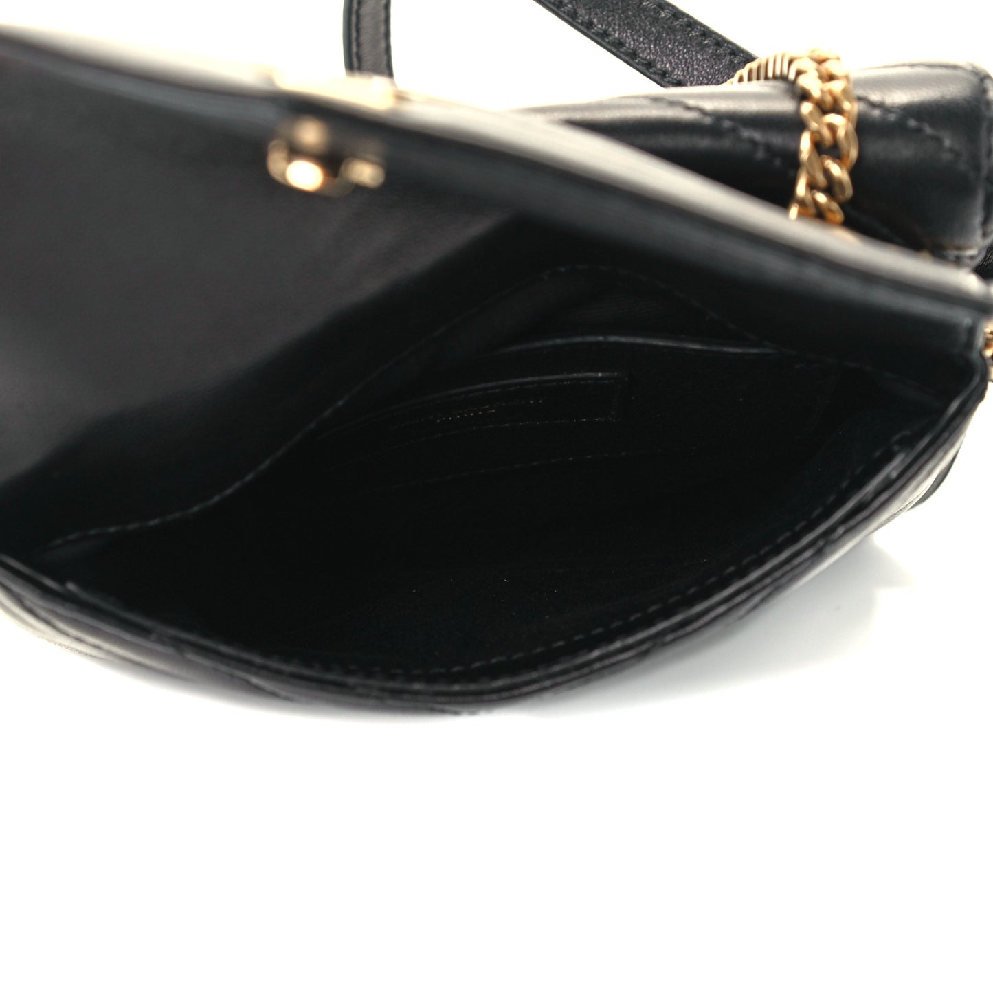 Lambskin Quilted Double Flap Bag Black