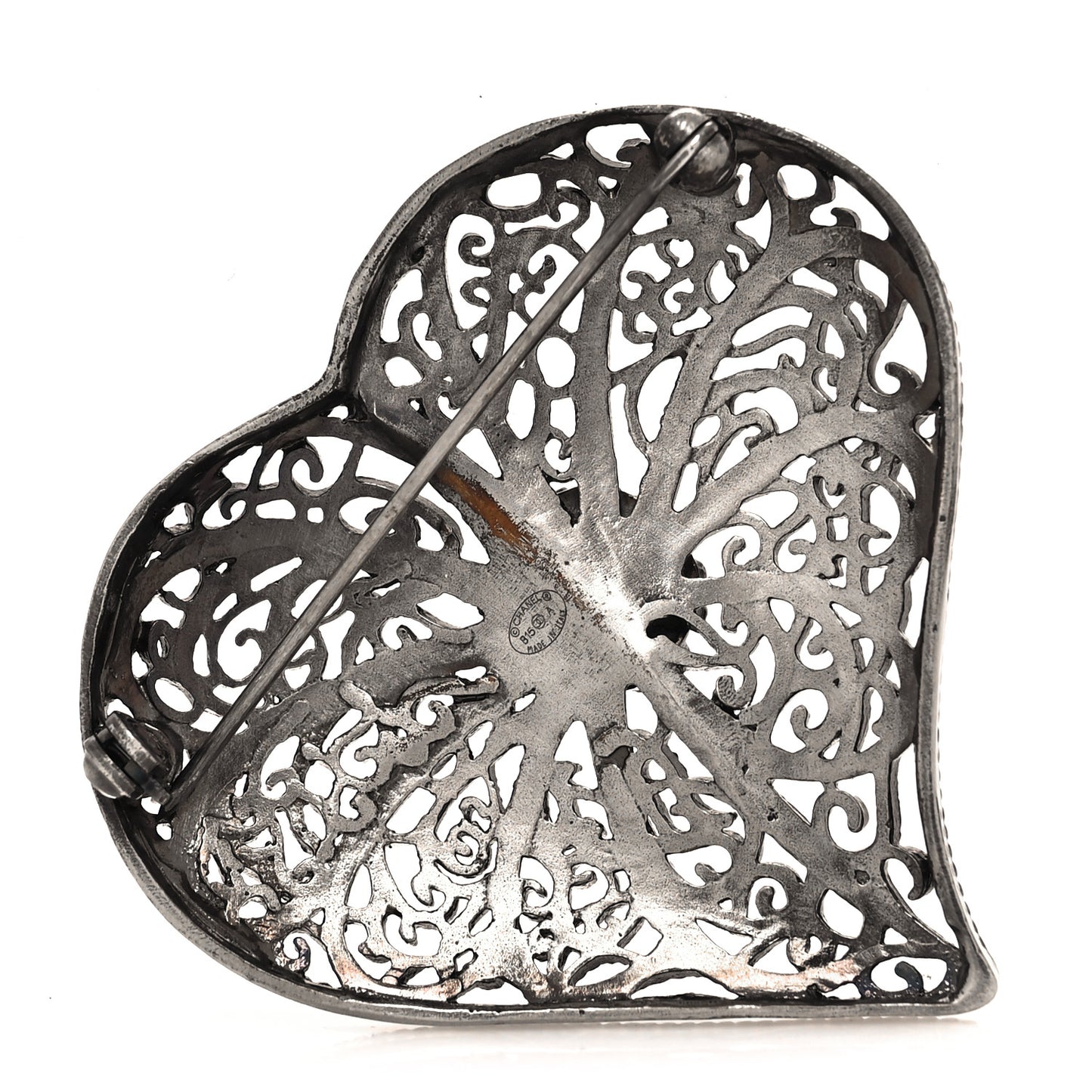 Ruthenium CC Heart Brooch