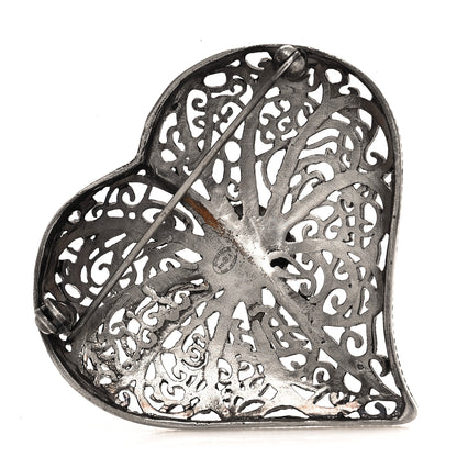 Chanel Ruthenium CC Heart Brooch 3 of 4